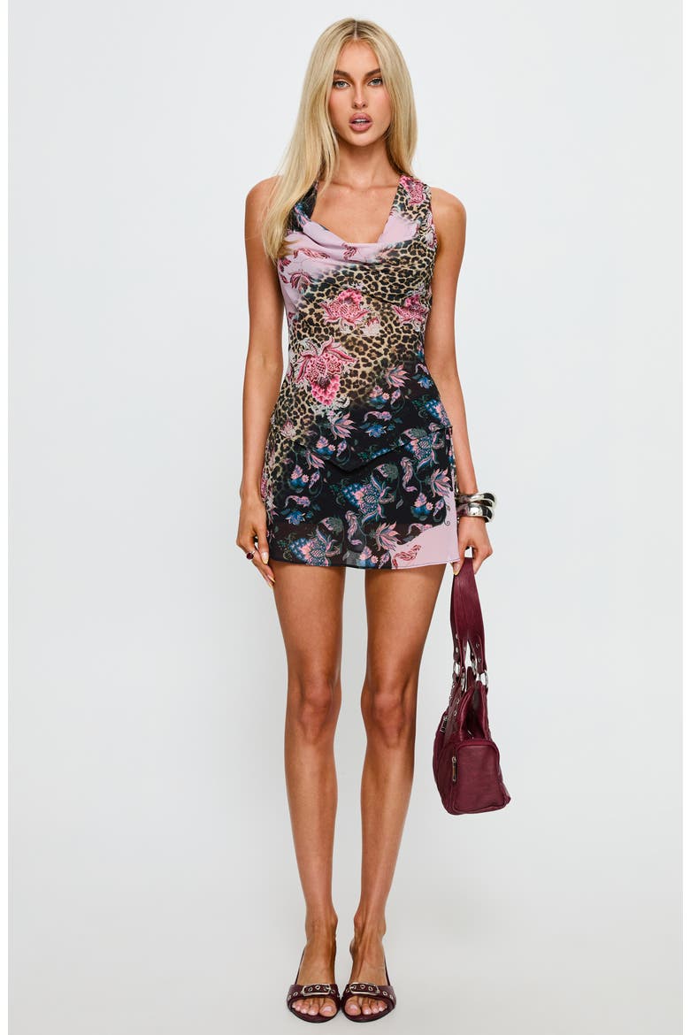 Lindzee Floral Print Bias Skort, Alternate, color, PINK MULTI