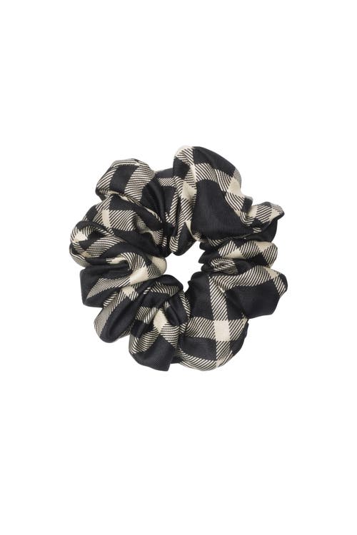 Burberry Check Silk Scrunchie In Black