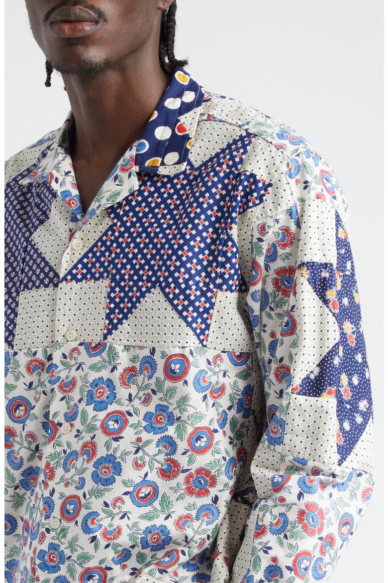 Thistle Star Long Sleeve Camp Shirt, Alternate, color, BLUE MULTI