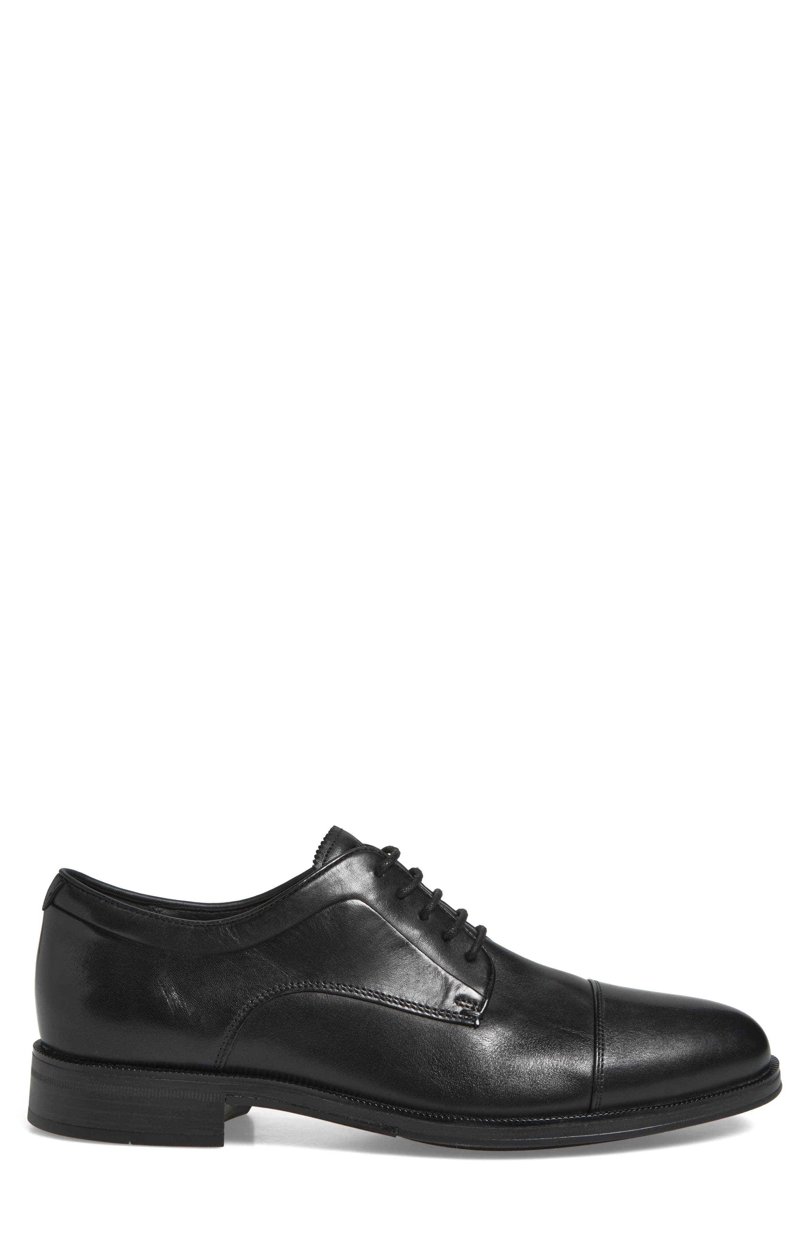 Dean Grand Cap Toe Leather Oxford, Alternate, color, BLACK / BLACK / BLACK