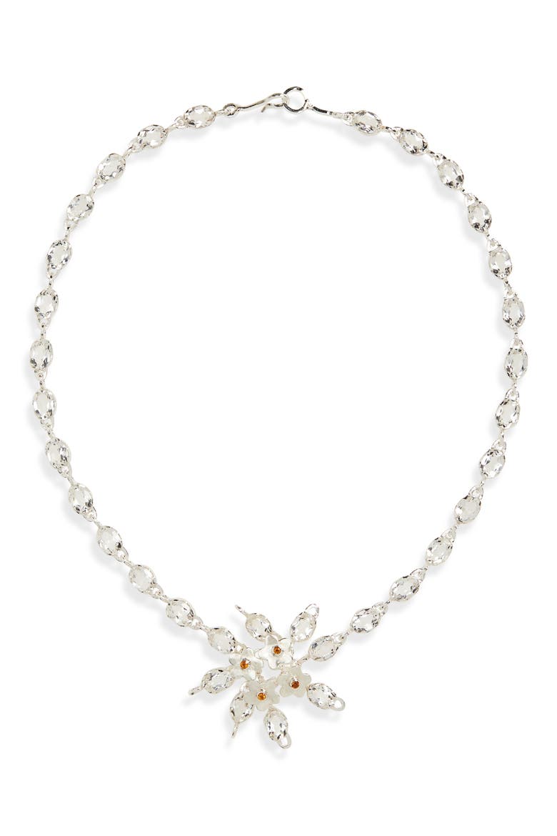 Vine Choker Necklace, Alternate, color, CLEAR QUARTZ AND CITRINE