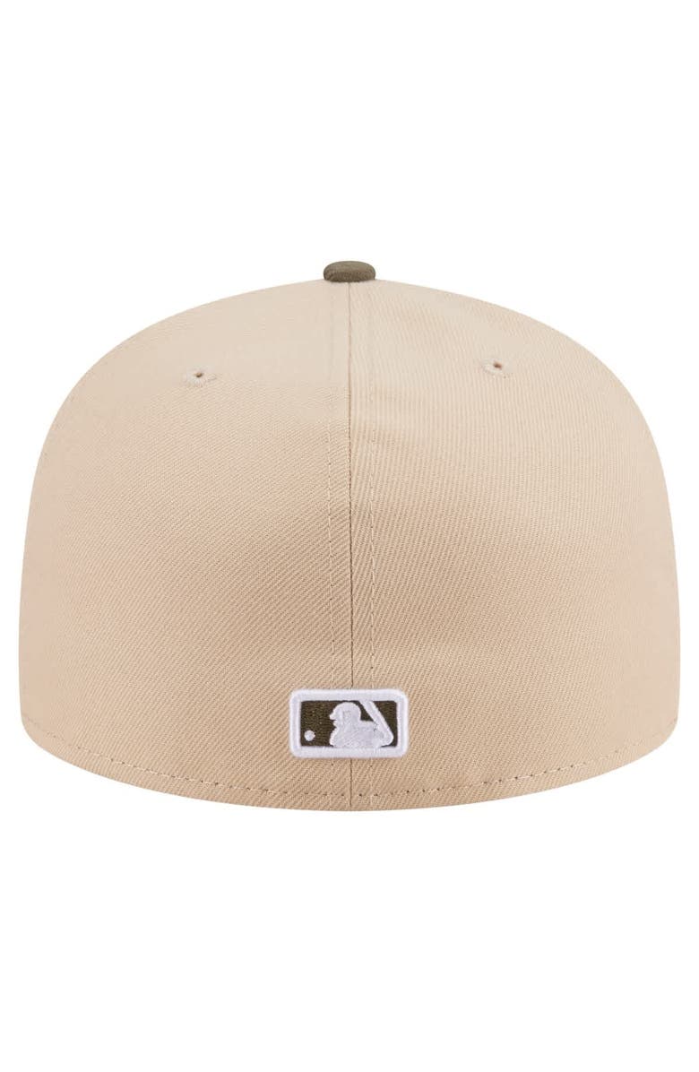 New Era Men's New Era Light Beige/Olive Cincinnati Reds Two-Tone Color Pack A-Frame 59FIFTY Fitted Hat, Alternate, color,