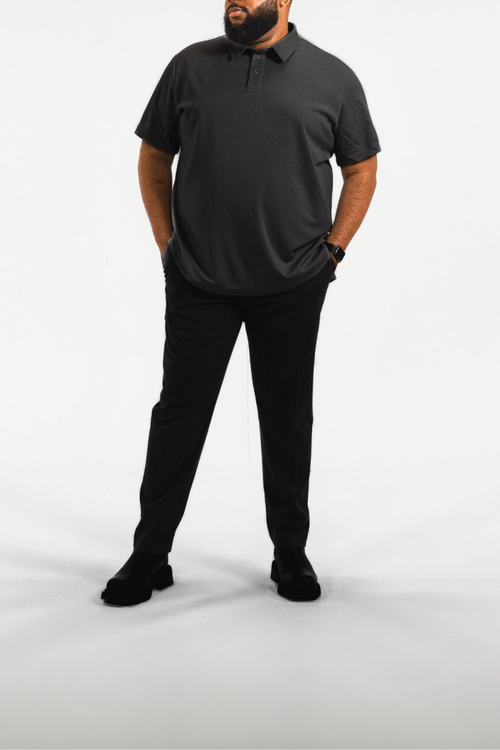 Regent Row Big And Tall Commuter Shirt Tech Polo In Black
