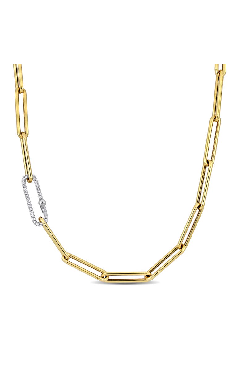 Julianna B. Diamond Paperclip Link Necklace 14k, Main, color, 