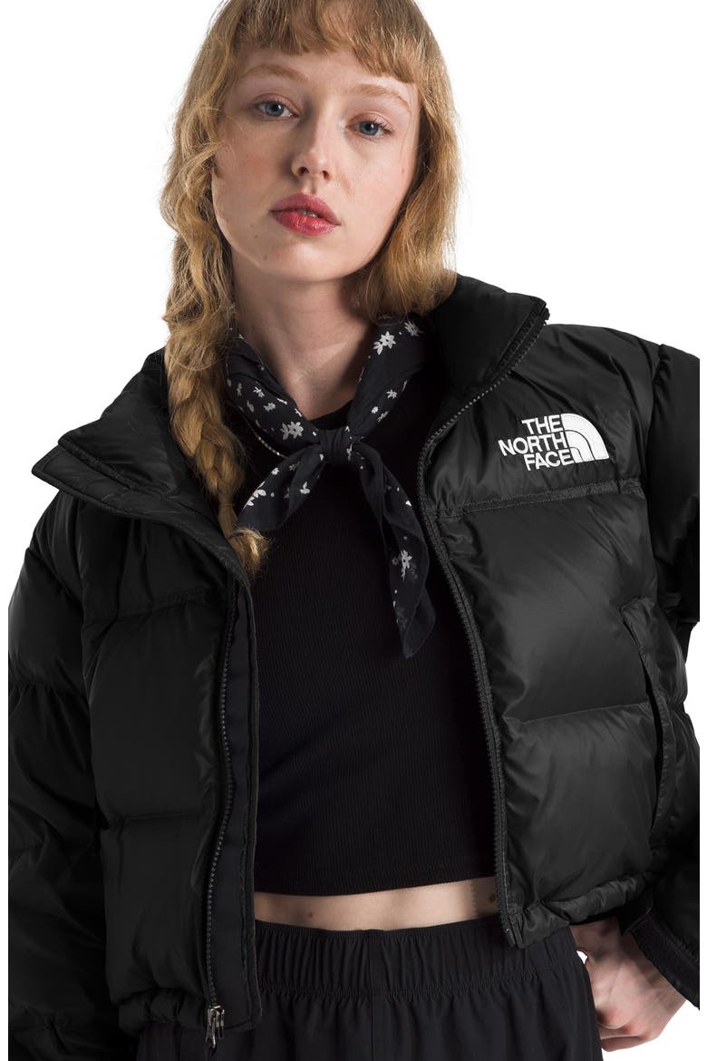 Nuptse Water Repellent 700 Fill Power Down Short Puffer Jacket, Alternate, color, TNF BLACK/ TNF BLACK R