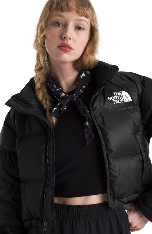 The North Face Nuptse Water Repellent 700 Fill Power Down Short Puffer Jacket In Black