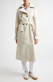 Eleventy Double Breasted Water Resistant Trench Coat