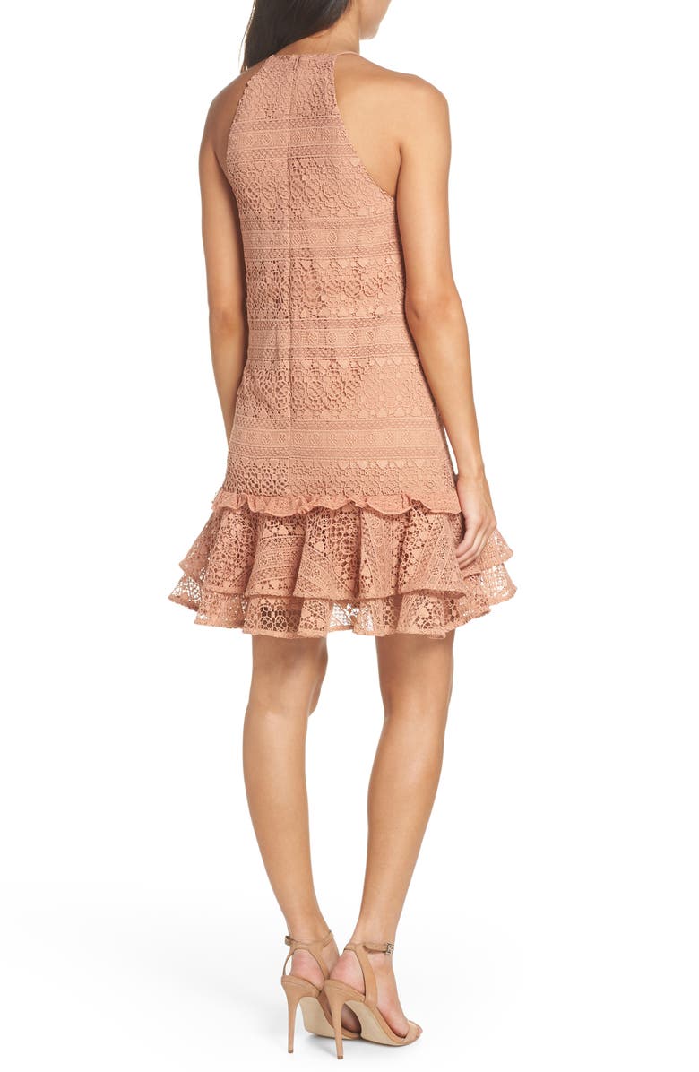 Cooper St . Elizabeth Lace Halter Dress, Alternate, color, Cafe Creme