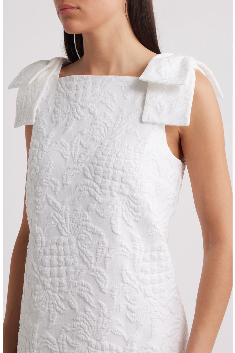 Carmine Bow Detail Sleeveless Shift Dress, Alternate, color, RESORT WHITE PINEAPPLE