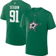 FANATICS Men's Fanatics Tyler Seguin Kelly Green Dallas Stars Authentic Stack Name & Number T-Shirt