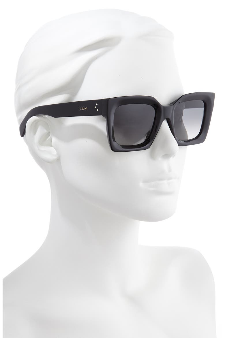 51mm Polarized Square Sunglasses, Alternate, color, BLACK/ SMOKE