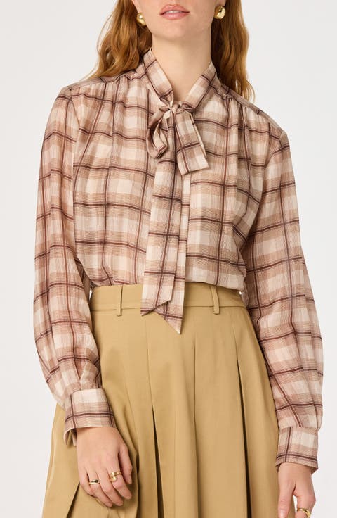 Mabry Tie Neck Long Sleeve Top