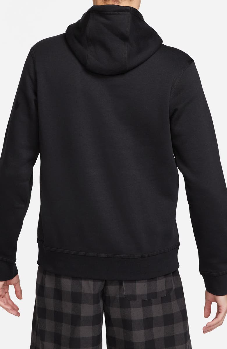 Nike Swoosh Pullover Hoodie, Alternate, color, Black/ White