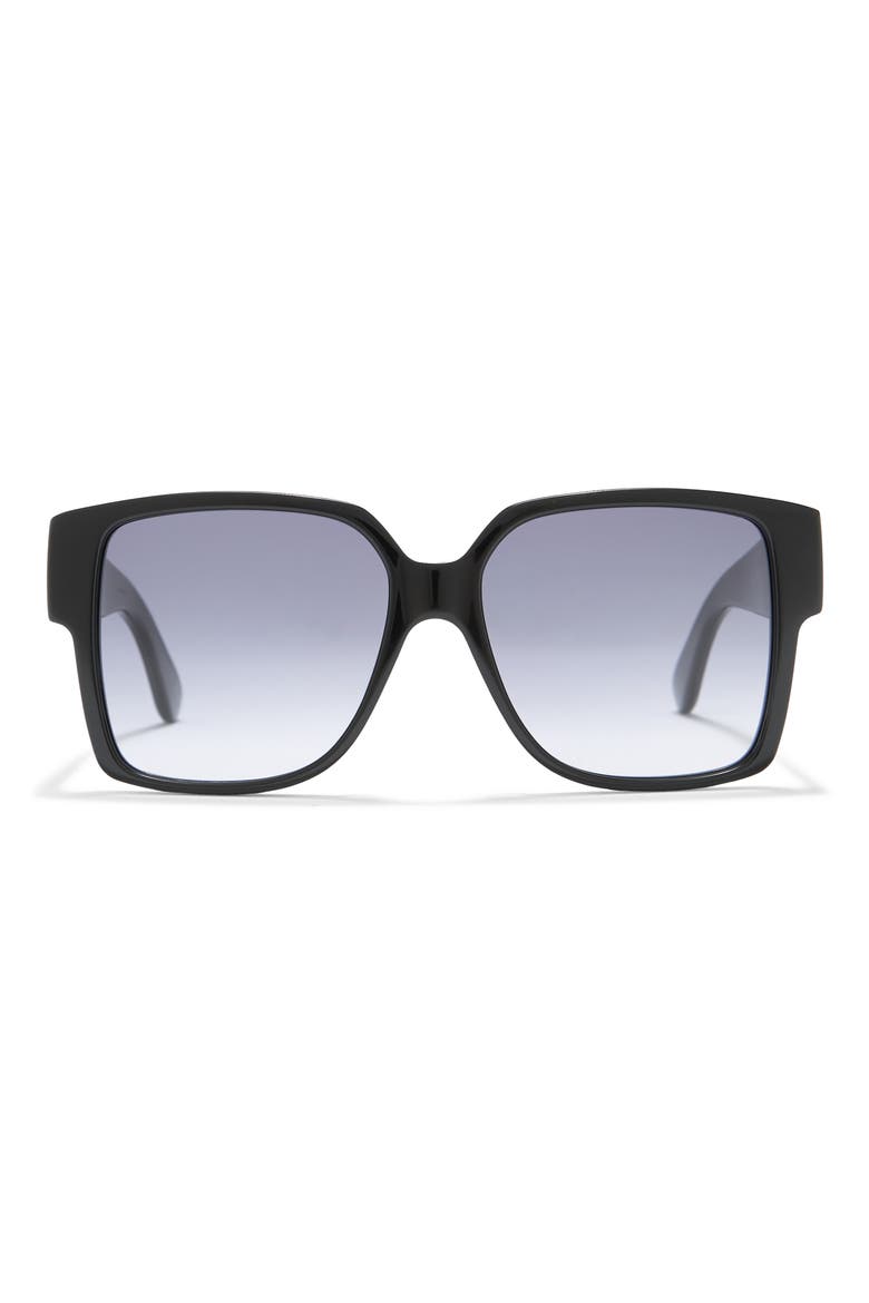 55mm Square Sunglasses, Main, color, BLACK BLACK GREY