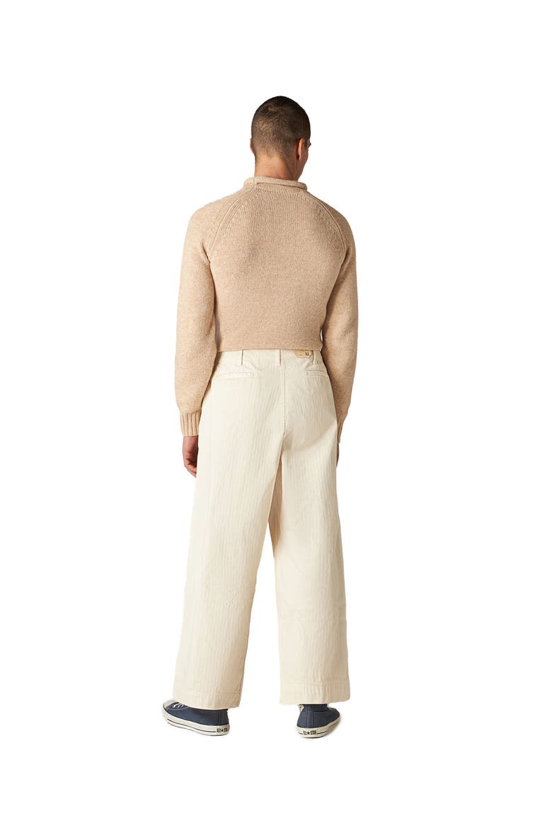 Herringbone Wide Leg Chino Pants, Alternate, color, Cream
