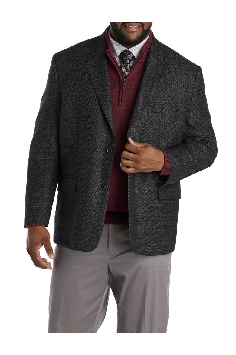 Big & Tall Textured Sport Coat, Main, color, BLACK