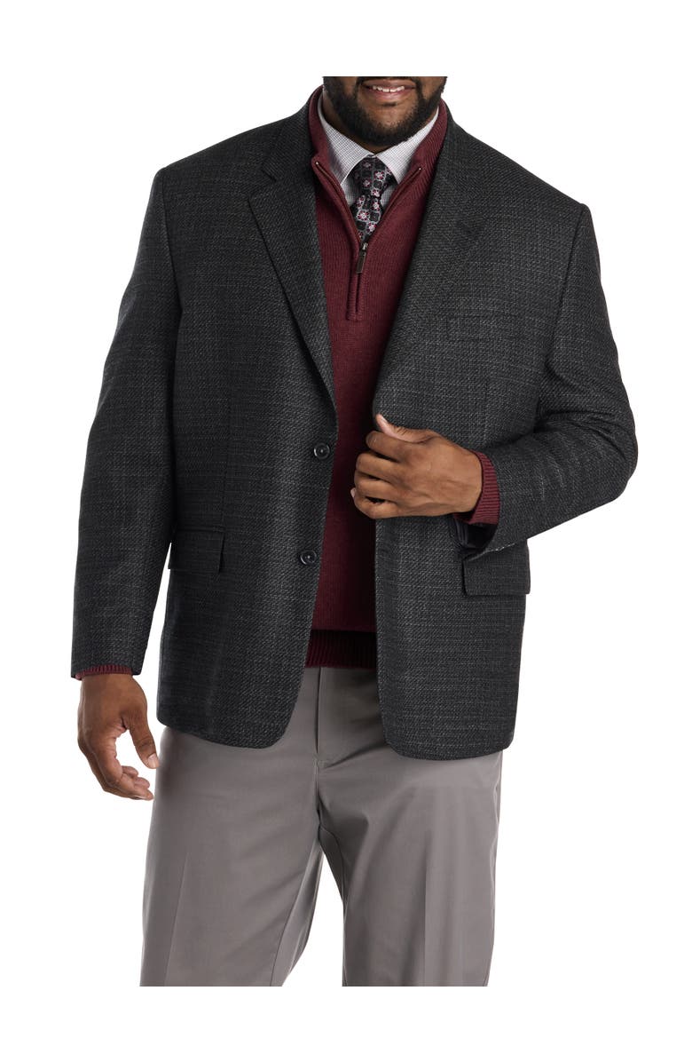Oak Hill Premium by DXL Big & Tall Textured Sport Coat, Main, color, Black
