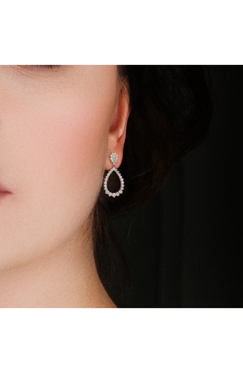 Julianna B. Moissanite Open Teardrop Dangle Earrings, Alternate, color, Sterling Silver