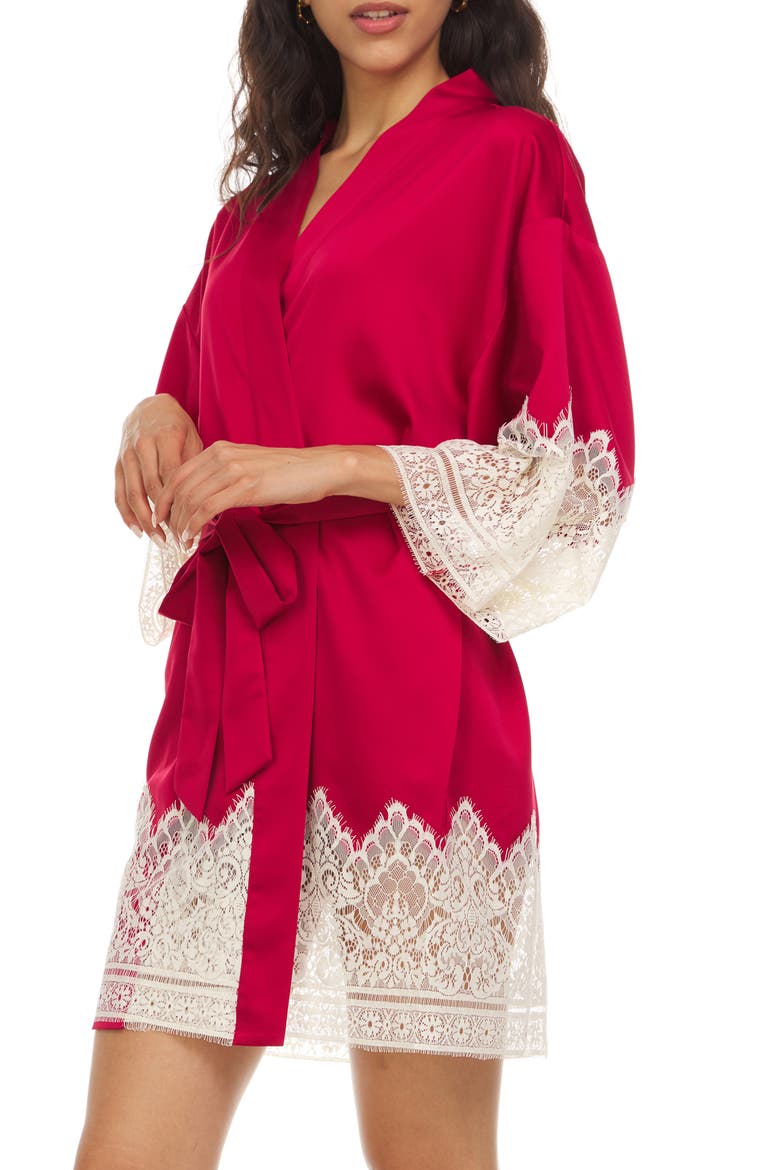 Genevive Short Robe, Alternate, color, RED