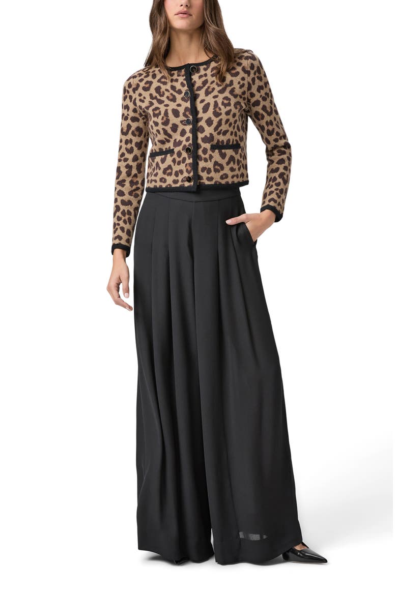 Cecil Pleated Wide Leg Pants, Alternate, color, BLACK