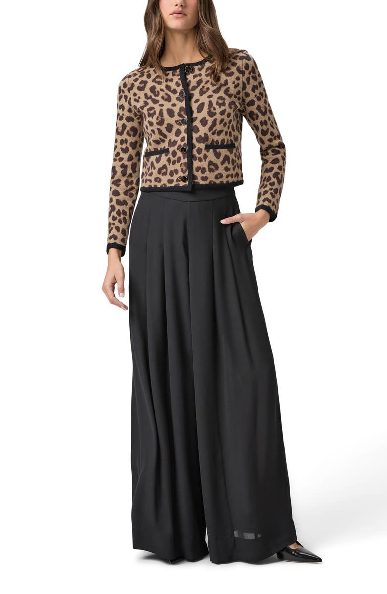 PAIGE Cecil Pleated Wide Leg Pants, Alternate, color, Black