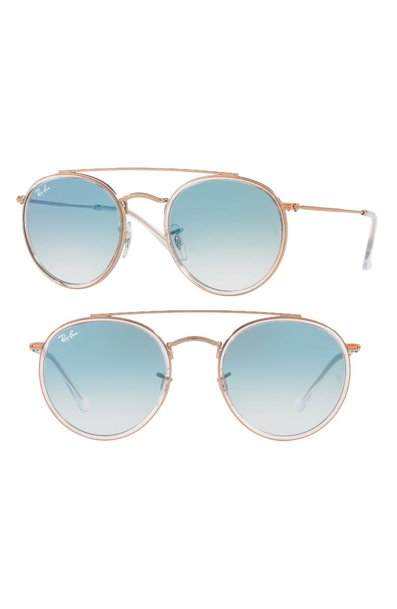 Ray-Ban 51mm Aviator Gradient Lens Sunglasses, Alternate, color, Blue Transparent