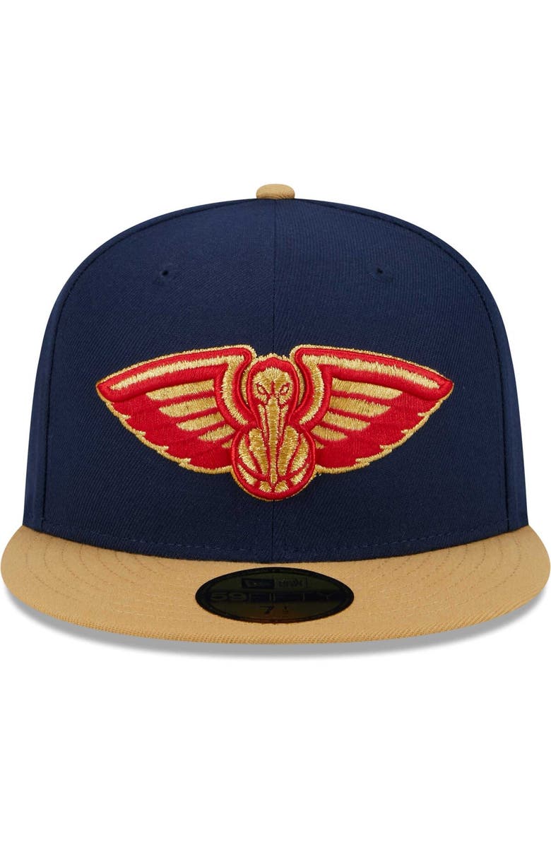 New Era Men's New Era Navy/Gold New Orleans Pelicans Gameday Gold Pop Stars 59FIFTY Fitted Hat, Alternate, color, Navy