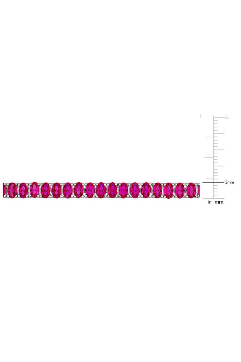 Oval Cut Created Ruby Tennis Bracelet, Alternate, color, RED