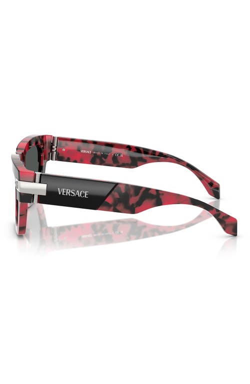 Versace 52mm Rectangular Sunglasses In Dark Grey