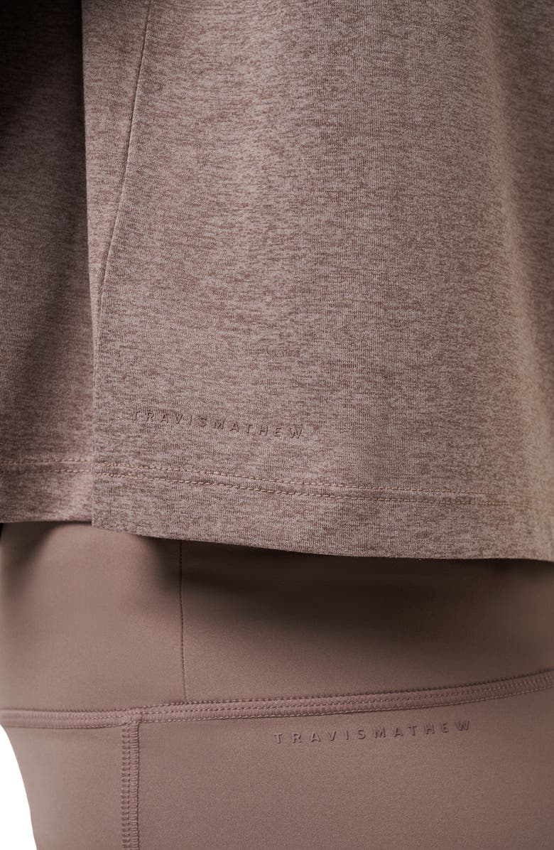 TravisMathew Celestia Long Sleeve Performance T-Shirt, Alternate, color, Heather Truffle