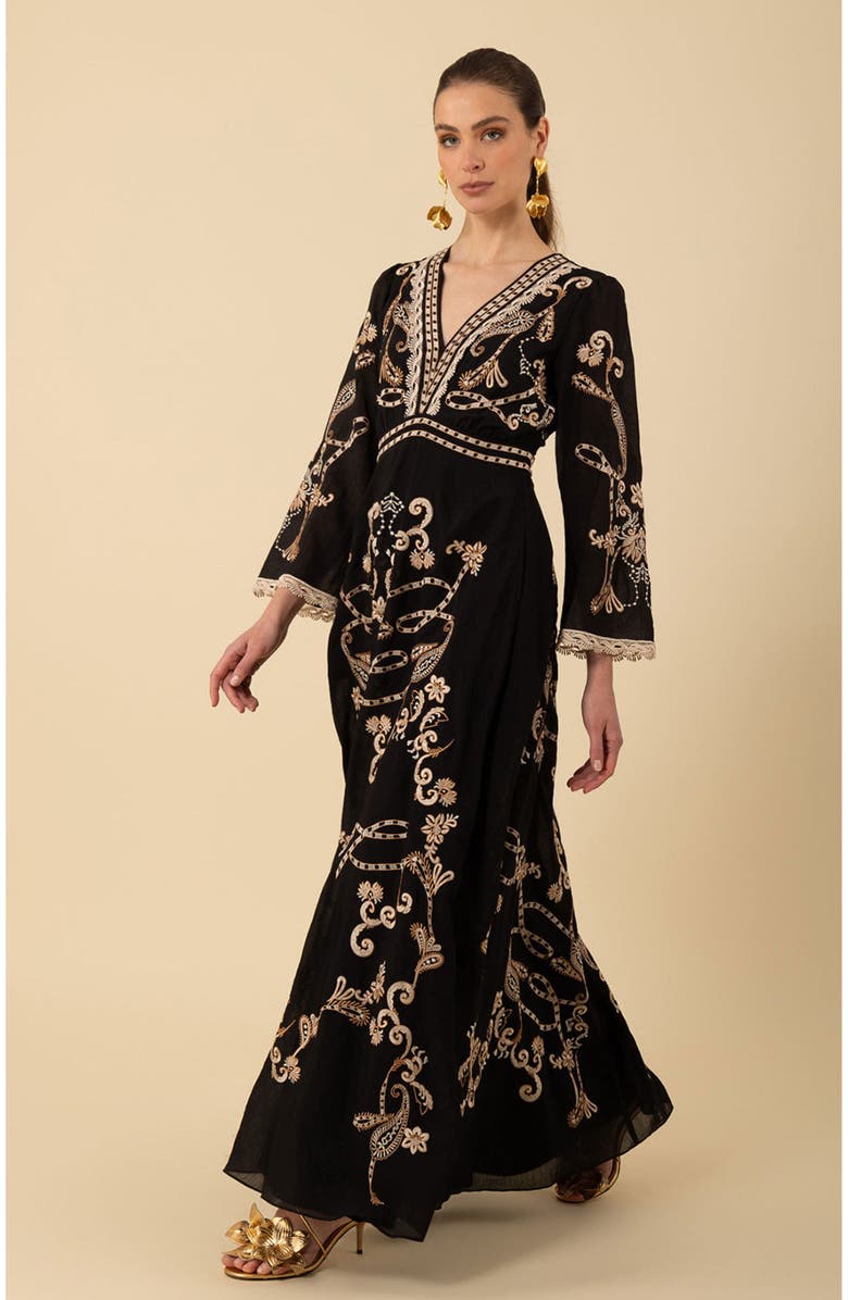 Halebob Cassandra Embroidered Maxi Dress, Main, color,