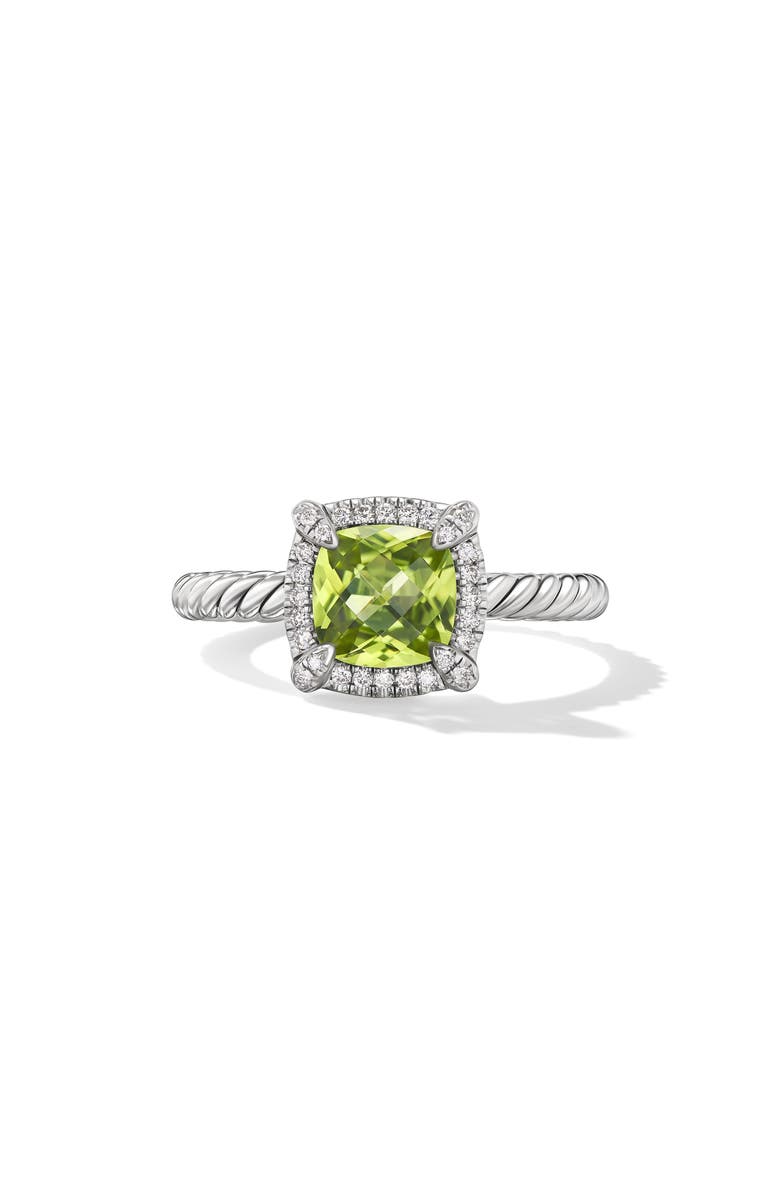 David Yurman Chatelaine Pavé Bezel Ring, Main, color, Sterling Silver/ Peridot