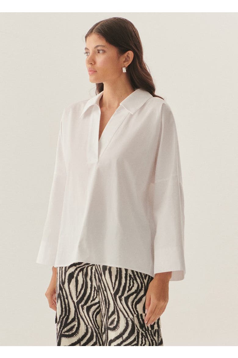 Lucia V Neck Blouse, Alternate, color, WHITE
