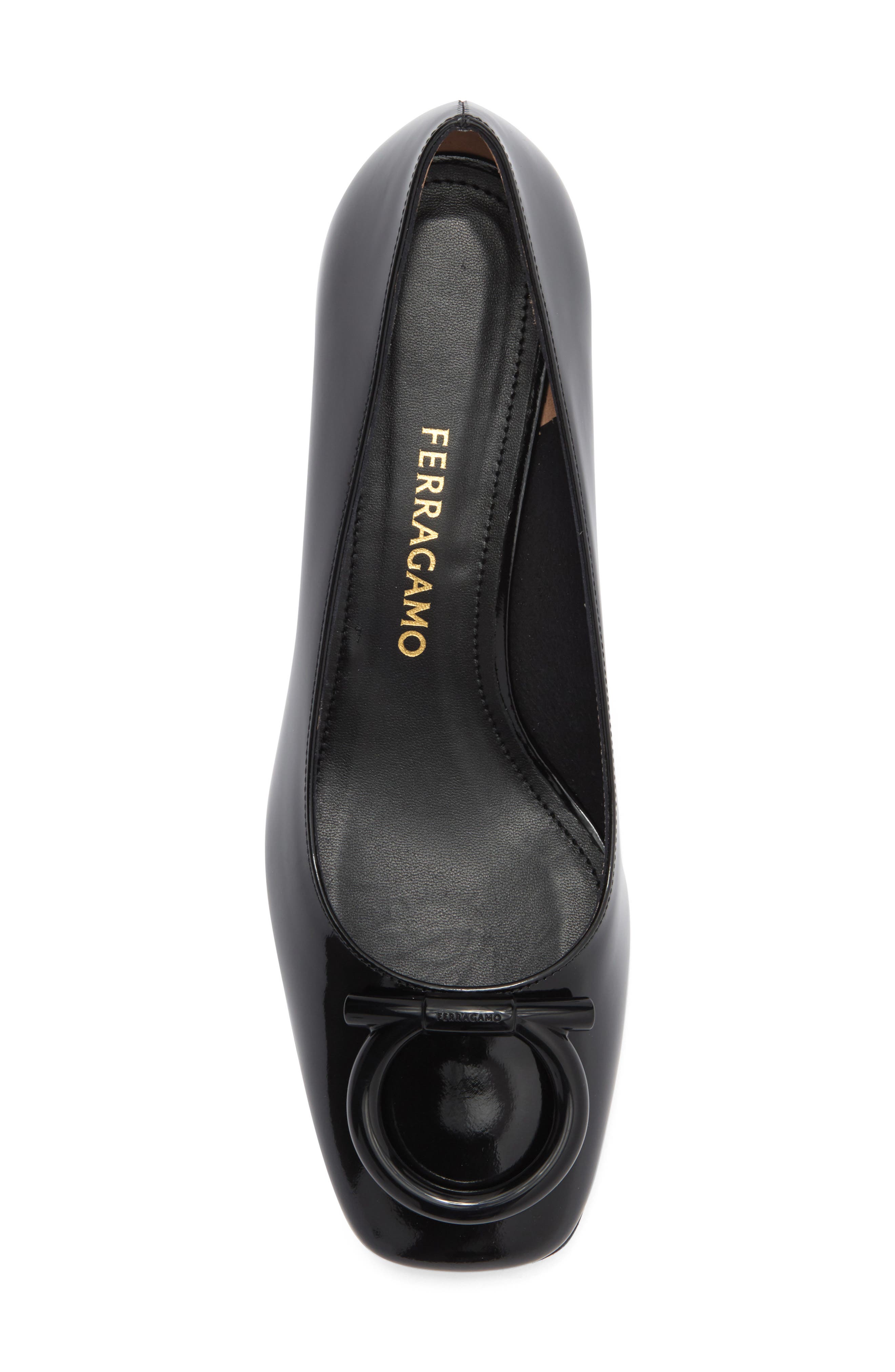 FERRAGAMO Mara Gancio Block Heel Pump, Alternate, color, Nero