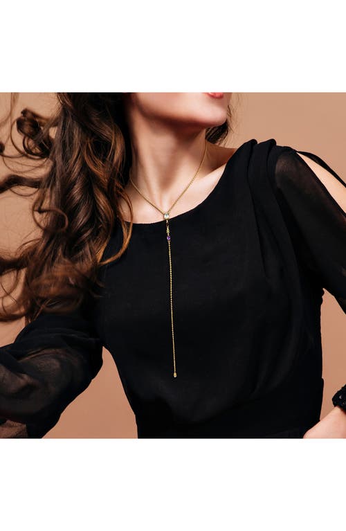 Delmar Semiprecious Stone Lariat Necklace In Gold