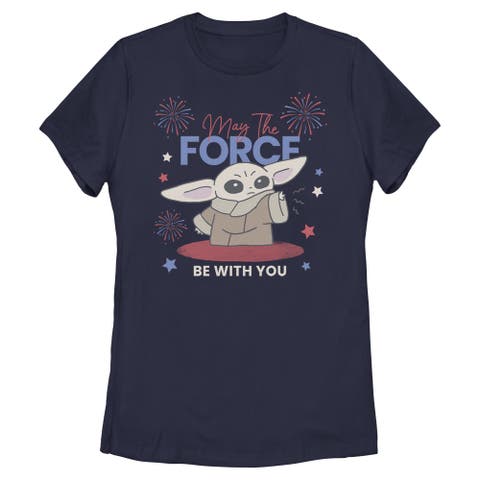 Women's Star Wars The Mandalorian The Fireworks Be With You  Graphic T-Shirt