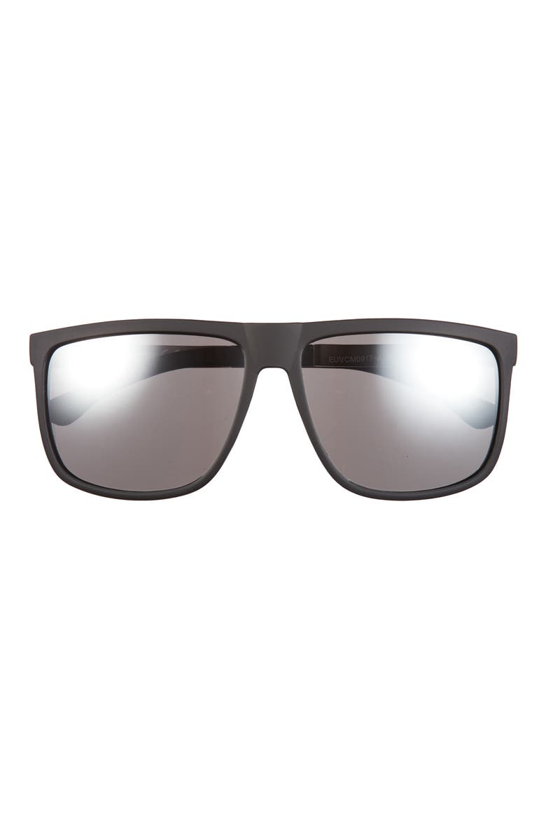 Rectangular Sunglasses, Main, color, MATTE BLACK