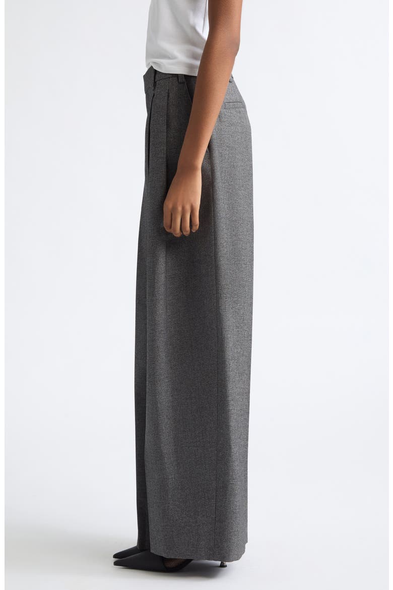Pleated Wide Leg Pants, Alternate, color, CHARCOAL