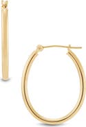 Frankie & Zoe 10K Yellow Gold Oval Tube Hoop Earrings