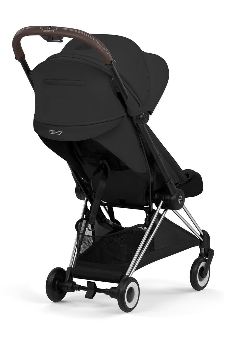 Coya Compact Lightweight Travel Stroller – Style Collection, Alternate, color, CHROME/ SEPIA BLACK