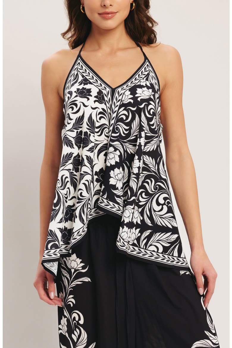 Halter Scarf Top, Alternate, color, BLACK