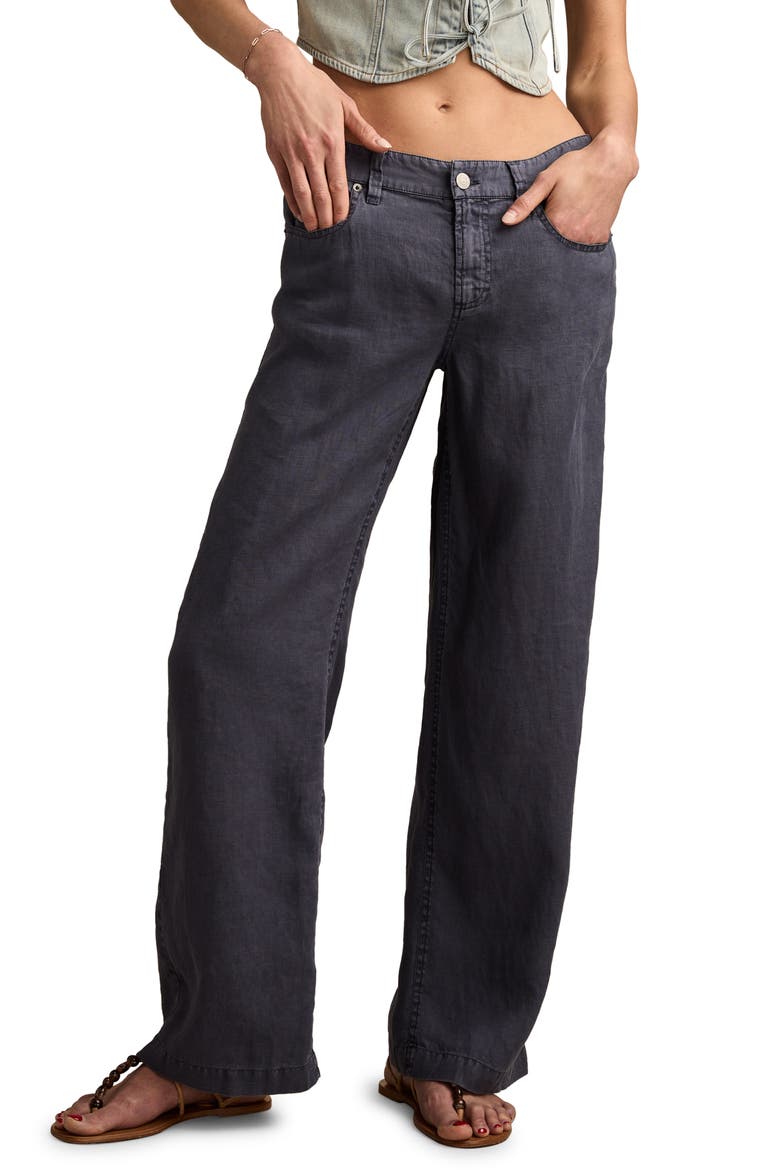 Baggy Wide Leg Linen Pants, Main, color, PHANTOM