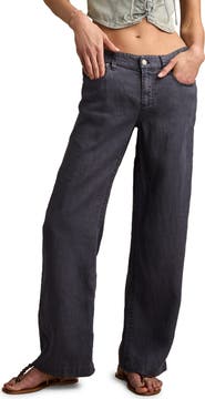 Lucky Brand Baggy Wide Leg Linen Pants