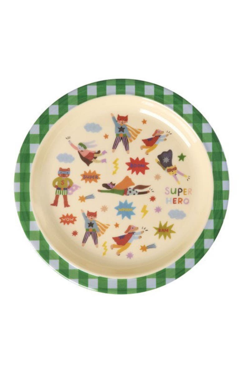 Rice by Rice Melamine Kids Lunch Plate Hero, Main, color, Green