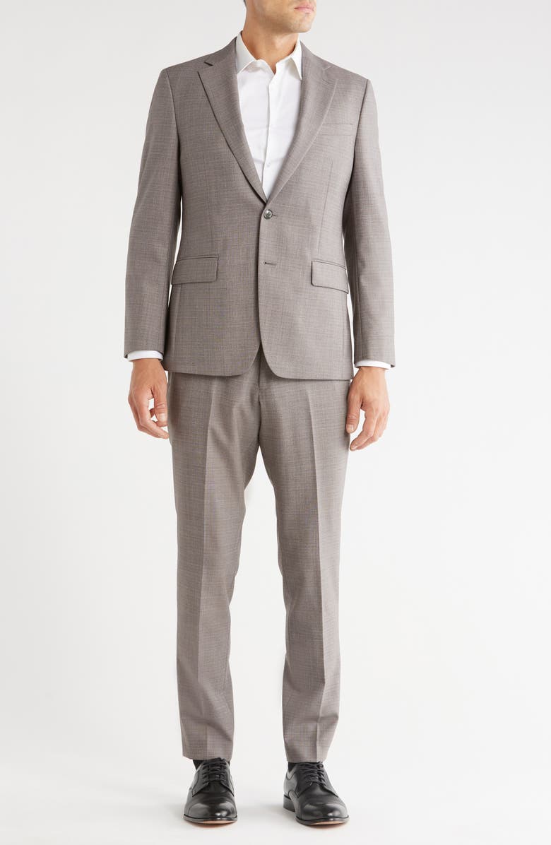 Original Penguin Notch Lapel Wool Blend Suit, Main, color, Tan/ Blue