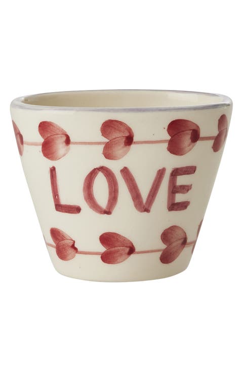 Set of 6 Hand-Painted Ceramic Espresso Cups