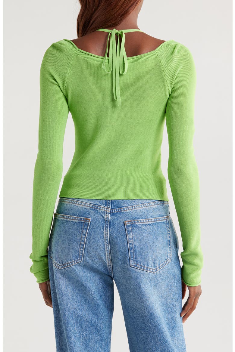 Rib Off the Shoulder Top, Alternate, color, LIME