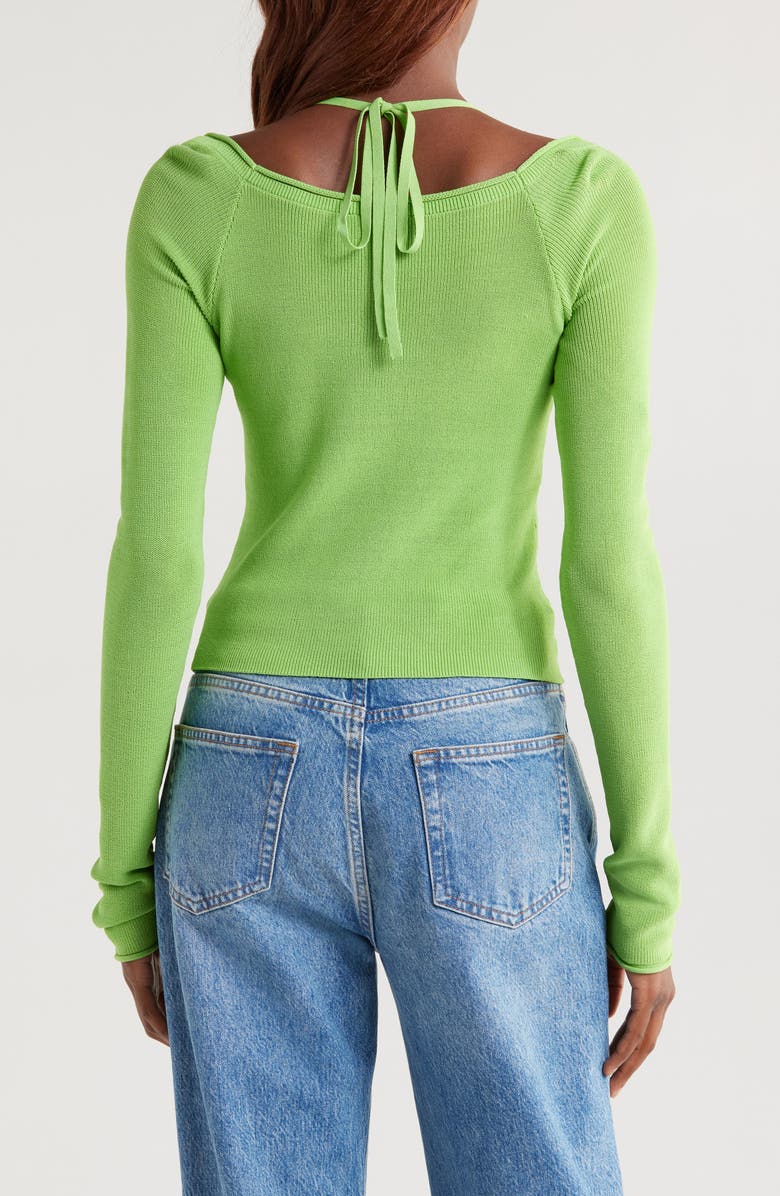 Good American Rib Off the Shoulder Top, Alternate, color, Lime