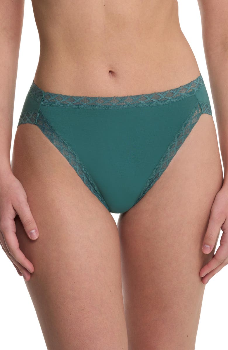 Natori Bliss Cotton French Cut Brief 3-Pack, Alternate, color, Aspen Green/Coconut/Black