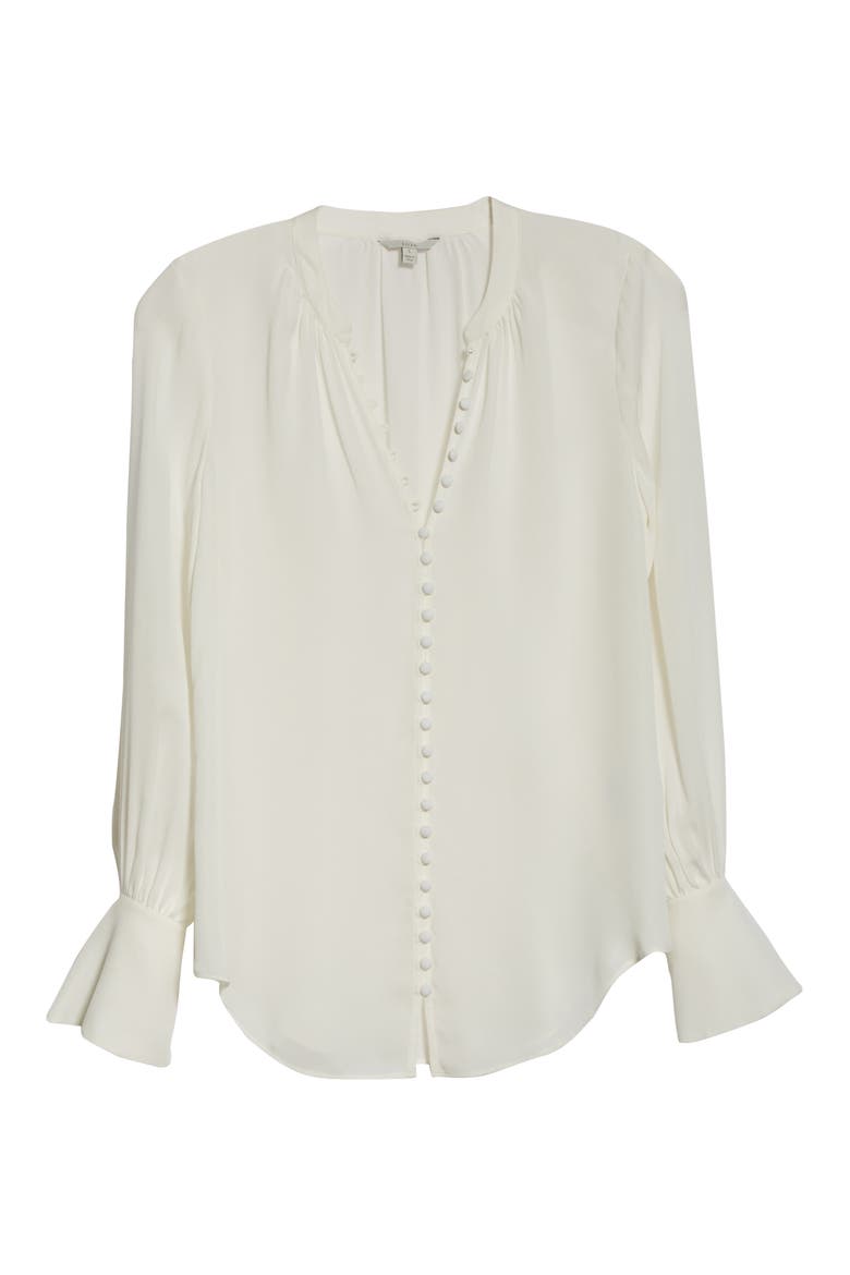 Tariana Silk Blouse, Alternate, color, PORCELAIN